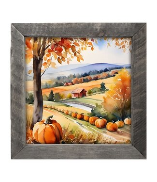Pumpkins in A Row - Square Frame