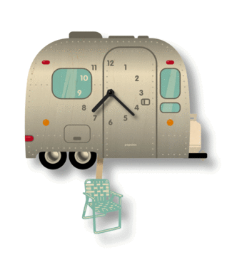 Popclox Pendulum Clock - Vehicles