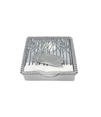 Mariposa Double Runner Sled Beaded Napkin Box Set