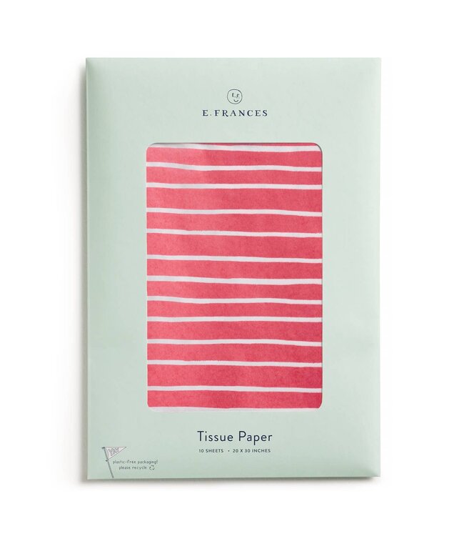 E. Frances Red and White Stripe Tissue Paper