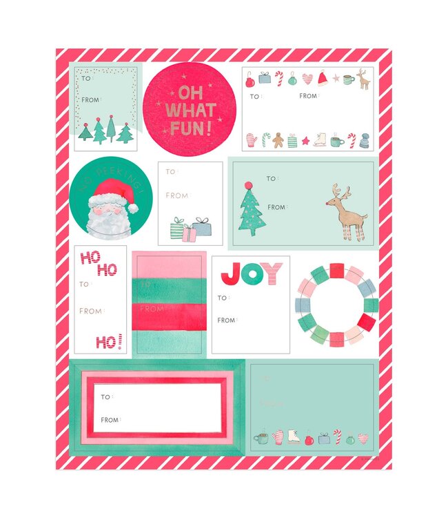 E. Francis Merry Motif Gift Label Sticker Sheets