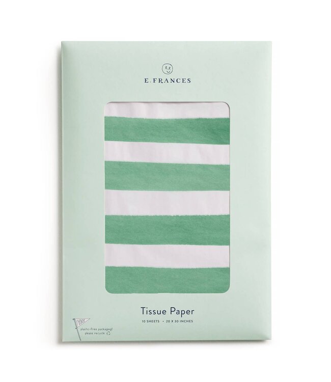 E. Frances Green and White Stripe Tissue Paper