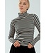 Striped Turtleneck Knit Top