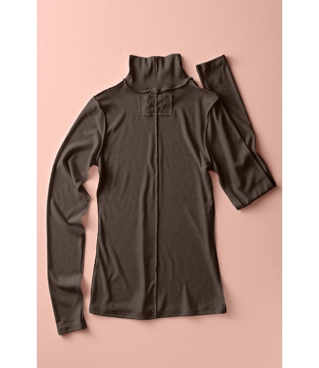 Striped Turtleneck Knit Top