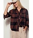 Relaxed Checkered Button-Up Western Boho Shirt Top