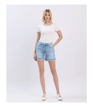 Super High Rise Midi Denim Shorts