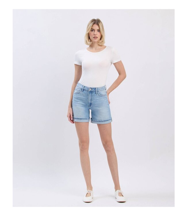 Super High Rise Midi Denim Shorts