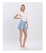 Super High Rise Midi Denim Shorts