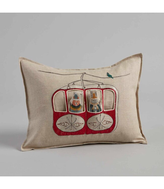 Coral & Tusk Pillow - Gondola Ski Lift