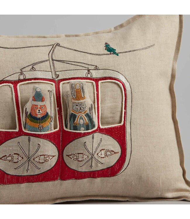 Coral & Tusk Pillow - Gondola Ski Lift