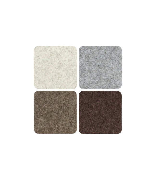 Bierfilzl Merino Wool Square Coaster Multi 4 Pack