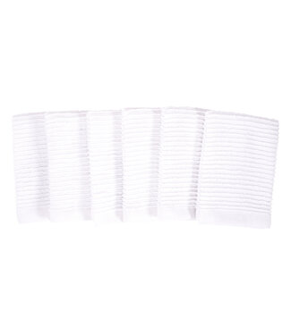 Kaf Home Wave Bar Mop Dish Cloth - WHITE - Set of 6