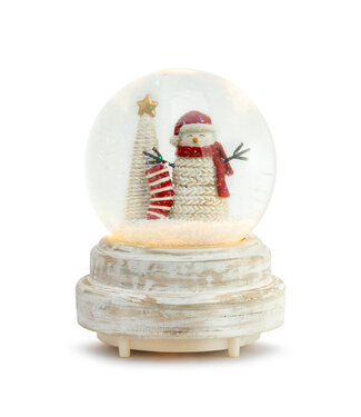 Musical Textured Snowman Snow Globe - 4x6in