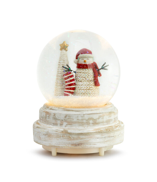 Musical Textured Snowman Snow Globe - 4x6in