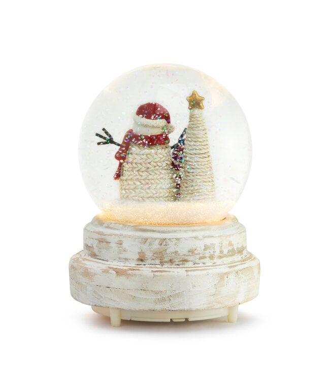 Musical Textured Snowman Snow Globe - 4x6in