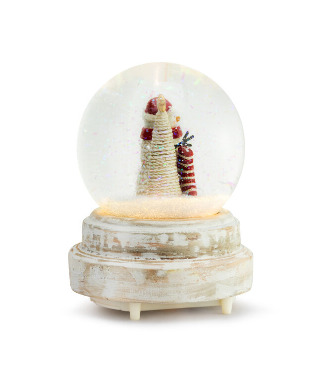 Musical Textured Snowman Snow Globe - 4x6in