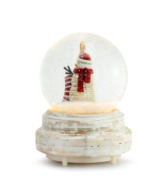 Musical Textured Snowman Snow Globe - 4x6in
