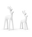 Cast Iron White Reindeer - Set of 2