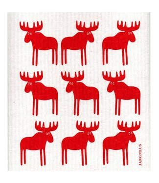 Swedish Dishcloth - Moose - Red