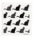 Swedish Dishcloth - Cats - Black