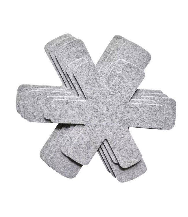 Pots and Pans Protectors For Stacking, Set of 5 - Grey