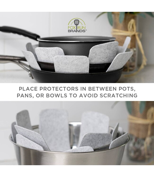 Pots and Pans Protectors For Stacking, Set of 5 - Grey