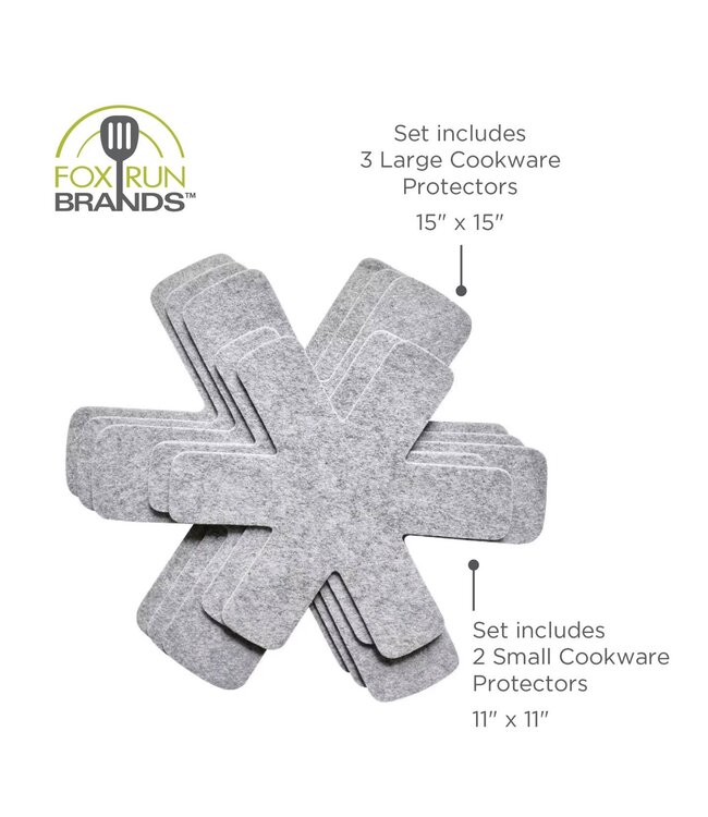 Pots and Pans Protectors For Stacking, Set of 5 - Grey