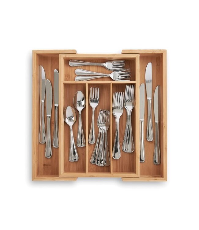 HIC Harold Import Company Kitchen Expandable Organizer Tray, Bamboo