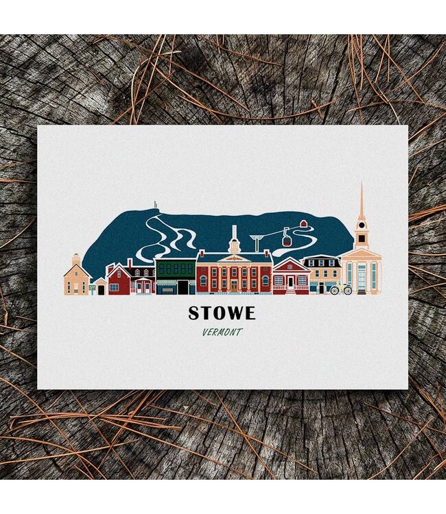 Stowe Vermont Cityscape Print by Soijen Illustrations