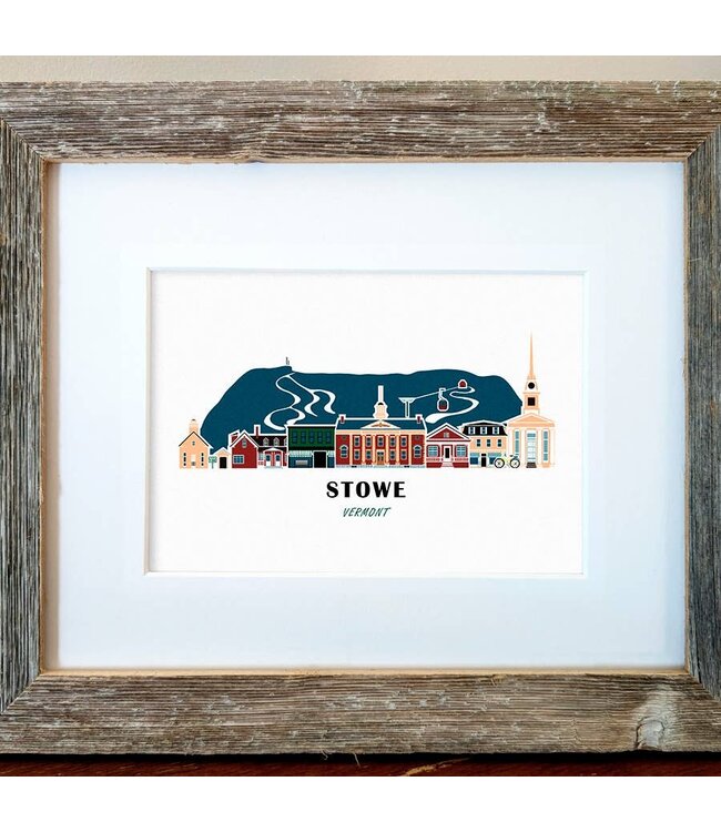 Stowe Vermont Cityscape Print by Soijen Illustrations