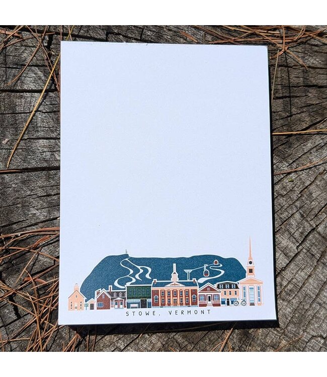 Stowe Vermont Cityscape Notepad by Soijen Illustrations