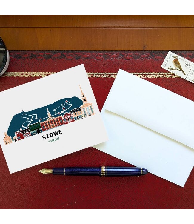 Stowe Vermont Cityscape Greeting Card by Soijen Illustrations