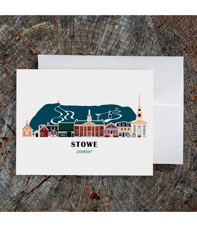 Stowe Vermont Cityscape Greeting Card by Soijen Illustrations