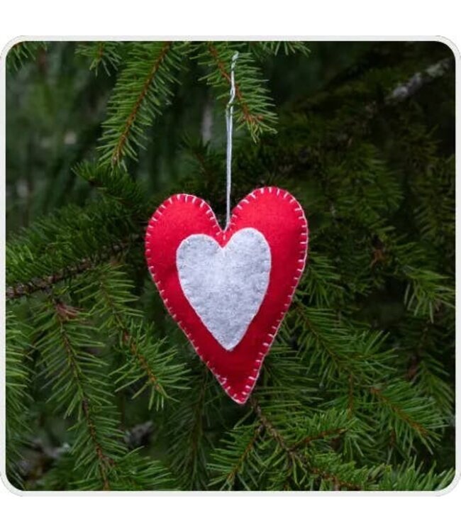 Heart Ornament Wool Felt Sewing Kit