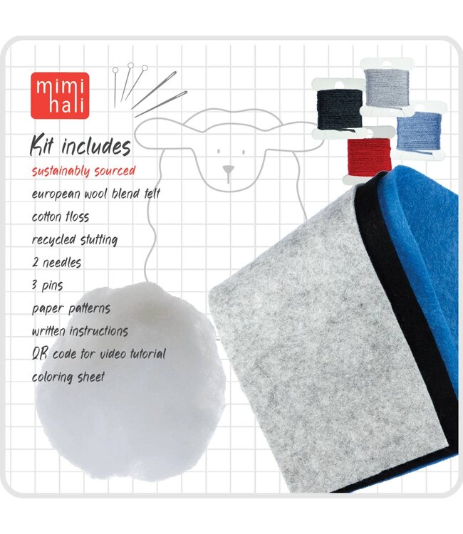 Sheep and Cloud Wool Felt Sewing Kit