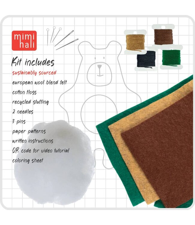 Bear and Tree Wool Felt Sewing Kit