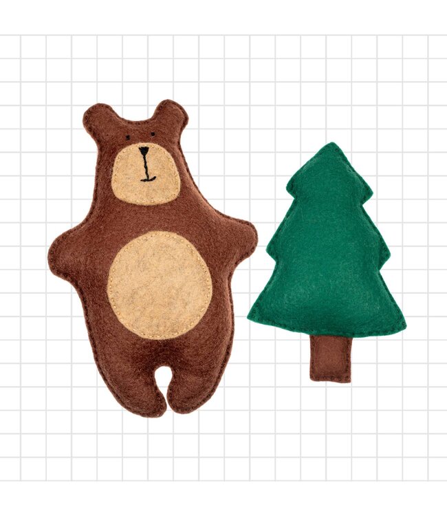 Bear and Tree Wool Felt Sewing Kit
