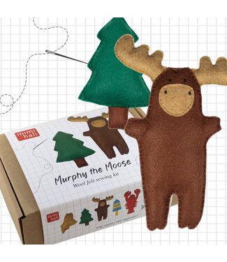 Moose and Tree Wool Felt Sewing Kit