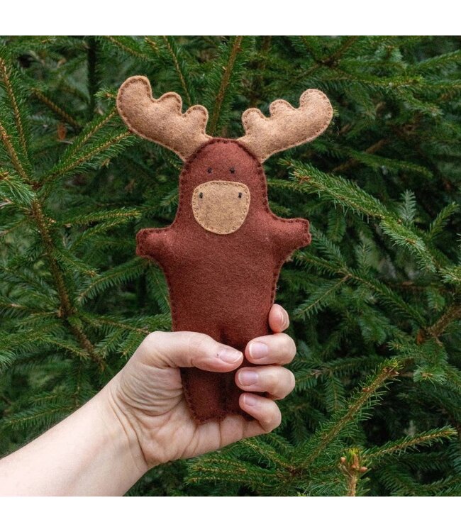 Moose and Tree Wool Felt Sewing Kit