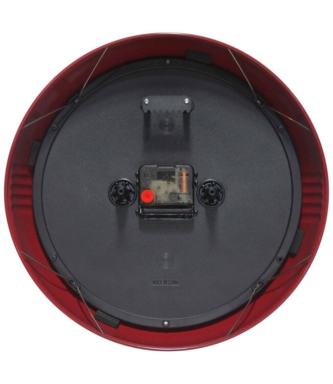 Retro Round Red Indoor Wall Clock - 12 Inch
