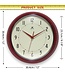 Retro Round Red Indoor Wall Clock - 12 Inch