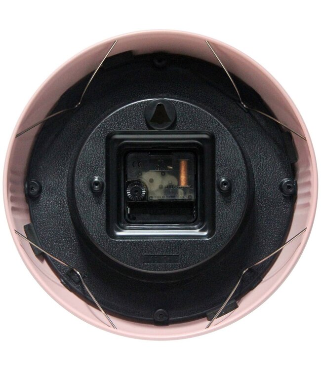 Retro Round Pink Indoor Wall Clock - 9.5 Inch