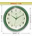 Retro Round Green Indoor Wall Clock - 12 Inch