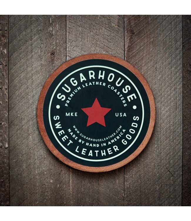 Vermont Covered Bridge Leather Coaster