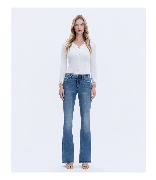 High Rise Full Length Bootcut Jeans