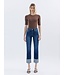 High Rise Cuffed Slim Straight Jeans