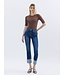 High Rise Cuffed Slim Straight Jeans