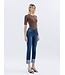 High Rise Cuffed Slim Straight Jeans