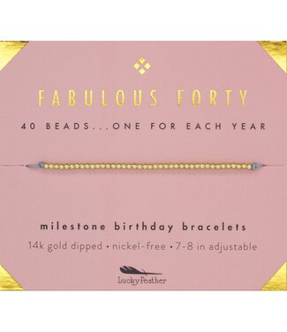 Lucky Feather Milestone Birthday Bracelet - Ages 40-50