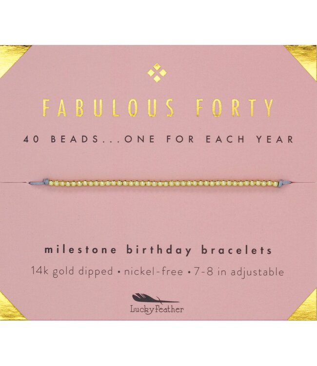 Lucky Feather Milestone Birthday Bracelet - Ages 40-50